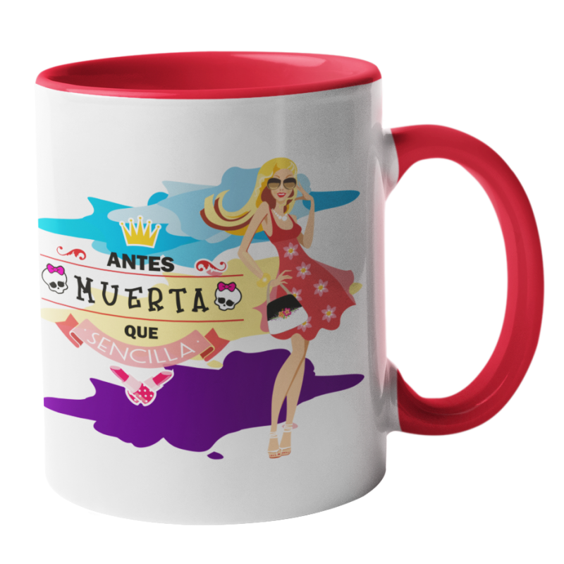 Taza Antes muerta que sencilla roja