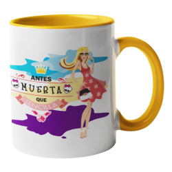 Taza Antes muerta que sencilla naranja