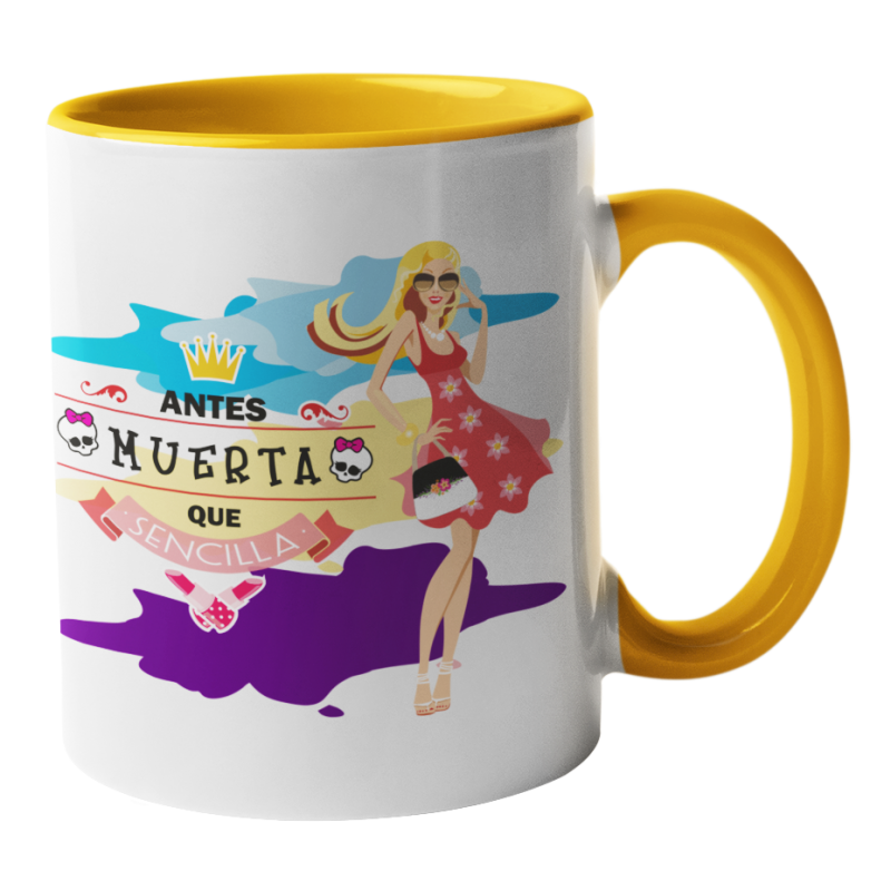 Taza Antes muerta que sencilla naranja