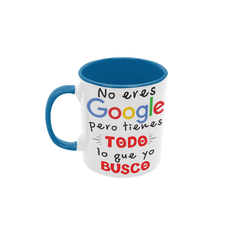 Taza no eres google azul