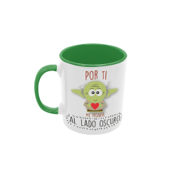 Taza Yoda Por ti al lado Oscuro verde