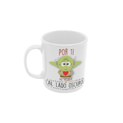 Taza Yoda Por ti al lado Oscuro blanca