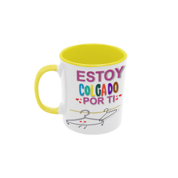 Taza Estoy colgado por ti amarilla