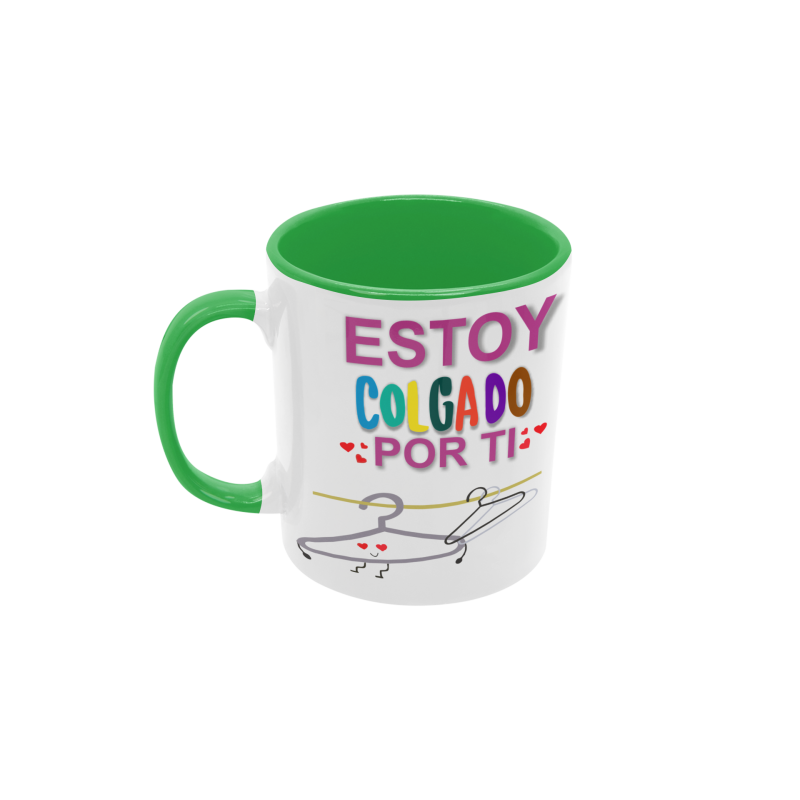 Taza Estoy colgado por ti verde