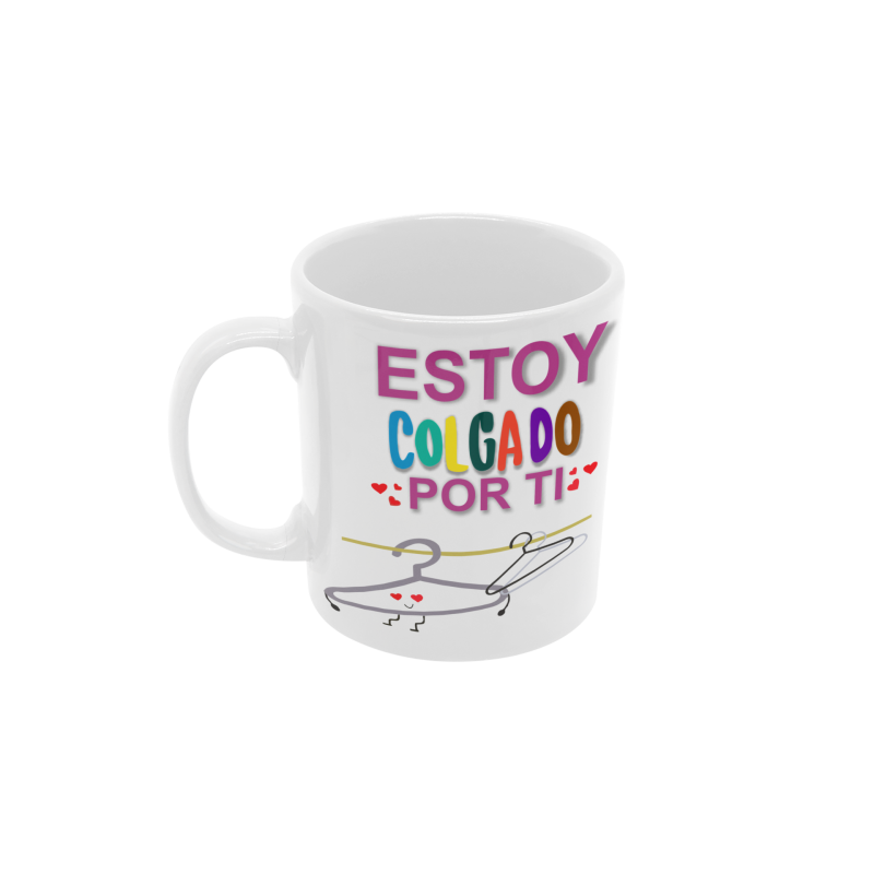 Taza Estoy colgado por ti blanca