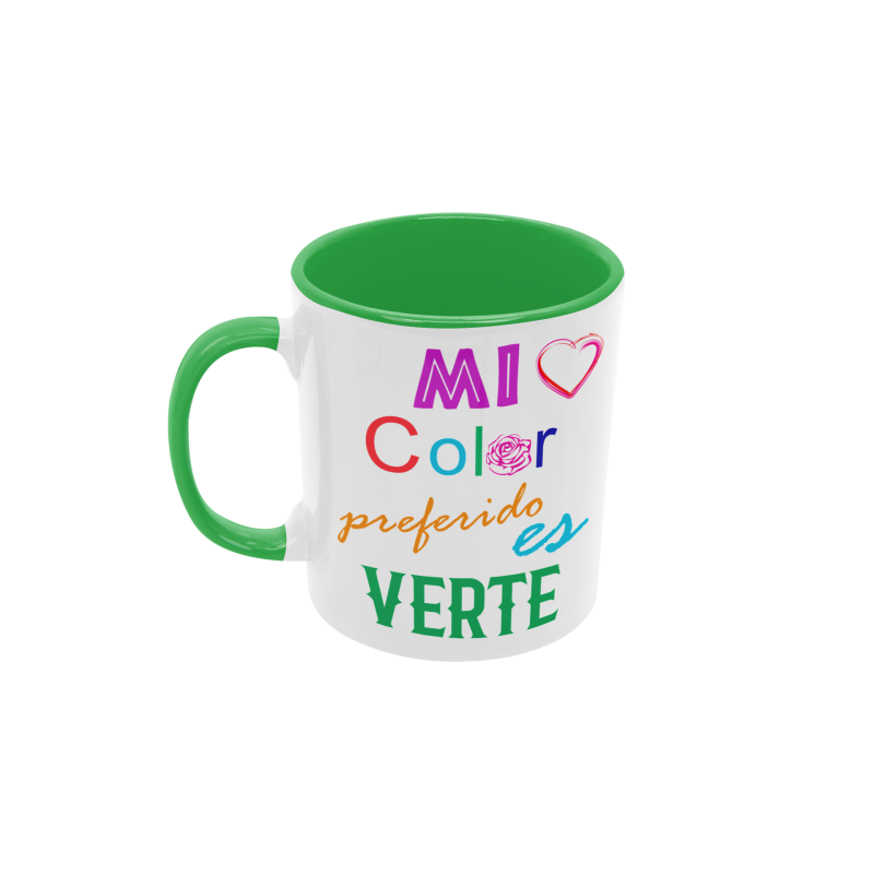 Taza mi color preferido es verte verde