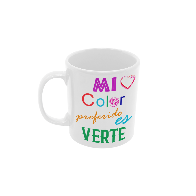 Taza Color Verte blanca