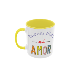 Taza Buenos días mi amor amarilla