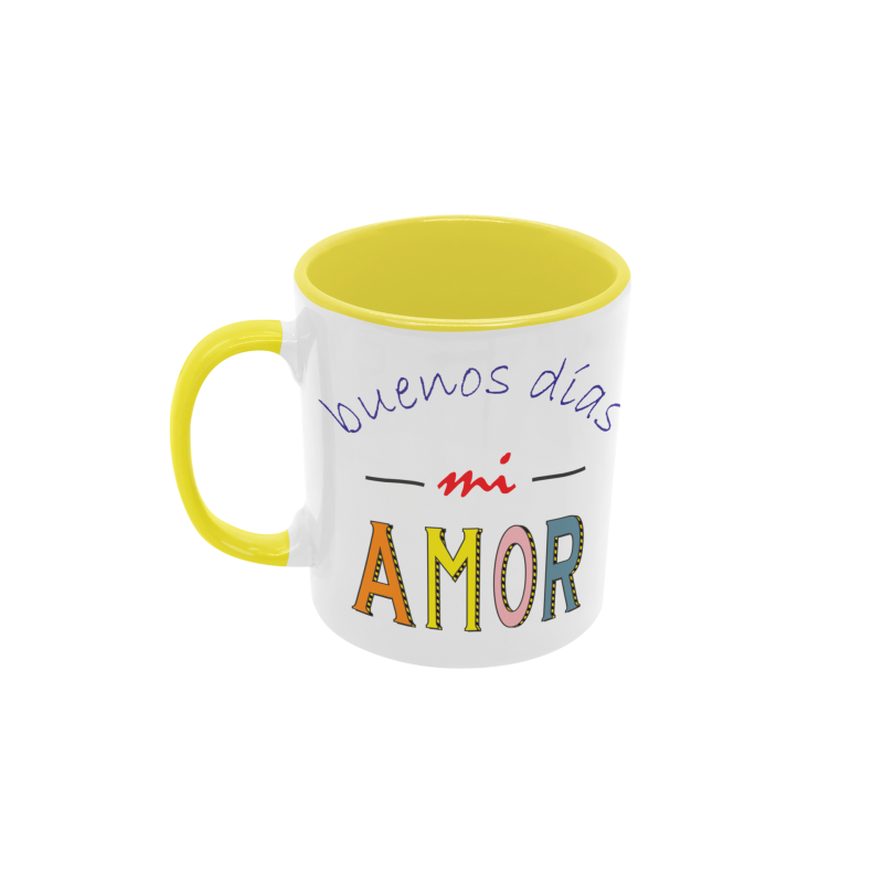 Taza Buenos días mi amor amarilla