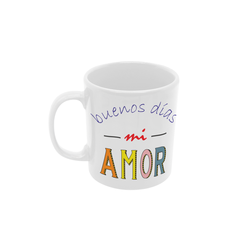 Taza Buenos días mi amor blanca