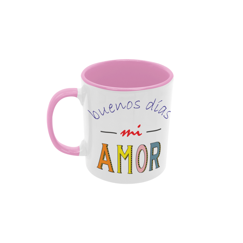 Taza Buenos días mi amor rosa