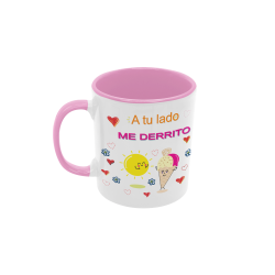 Taza A tu lado me derrito rosa