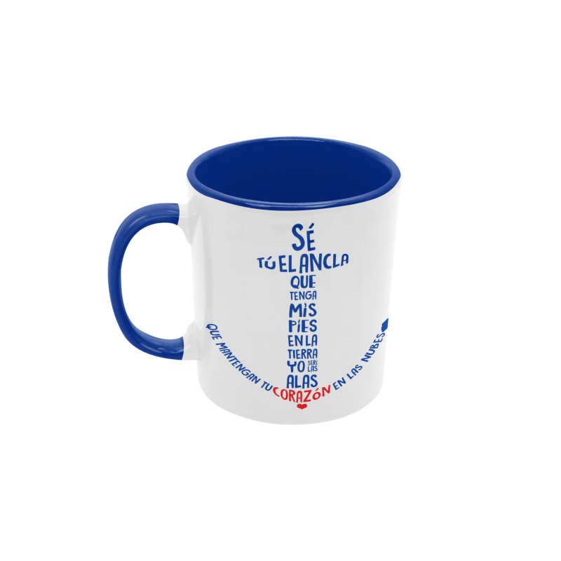 Taza ancla corazón azul