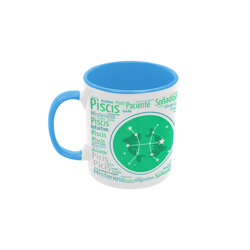 Taza Horóscopo Piscis azul