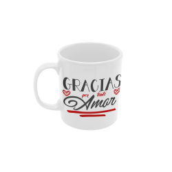 Taza Gracias por tanto amor blanca