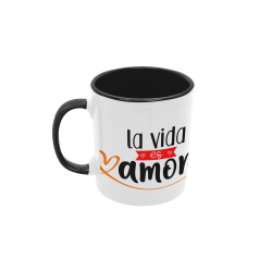 Taza La vida es amor negra