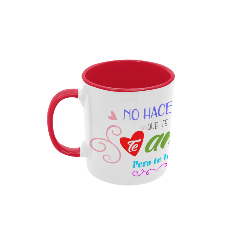 Taza No hace falta que te diga te amo roja