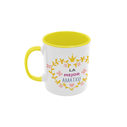 Taza La mejor amatxu corazón amarilla