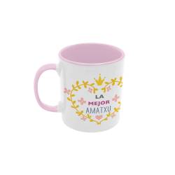 Taza La mejor amatxu corazón rosa