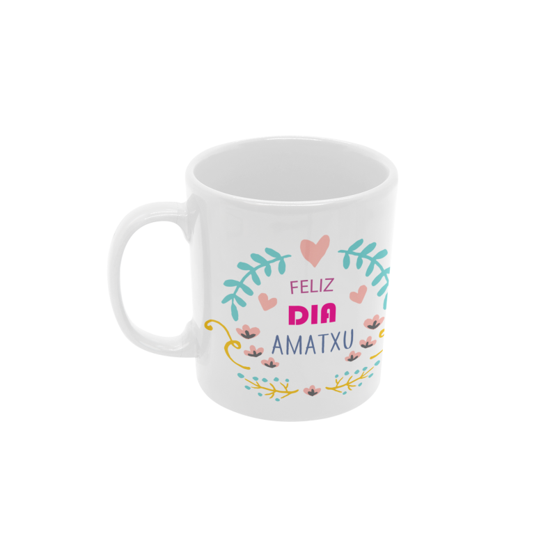 Taza Feliz día amatxu blanca