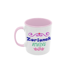 Taza Zorionak amatxu rosa