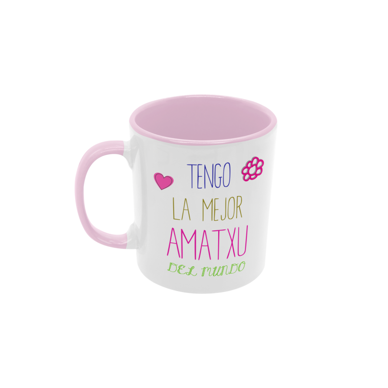 Taza Tengo la mejor amatxu del mundo rosa