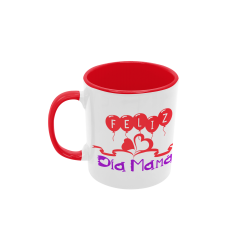 Taza Felíz Día Mamá globos roja