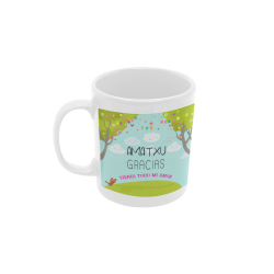 Taza Amatxu gracias blanca