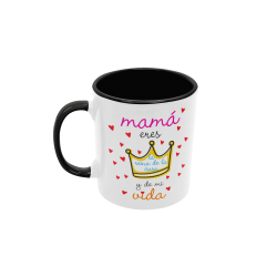 Taza Mamá eres la reina de la casa y de mi corazón negra