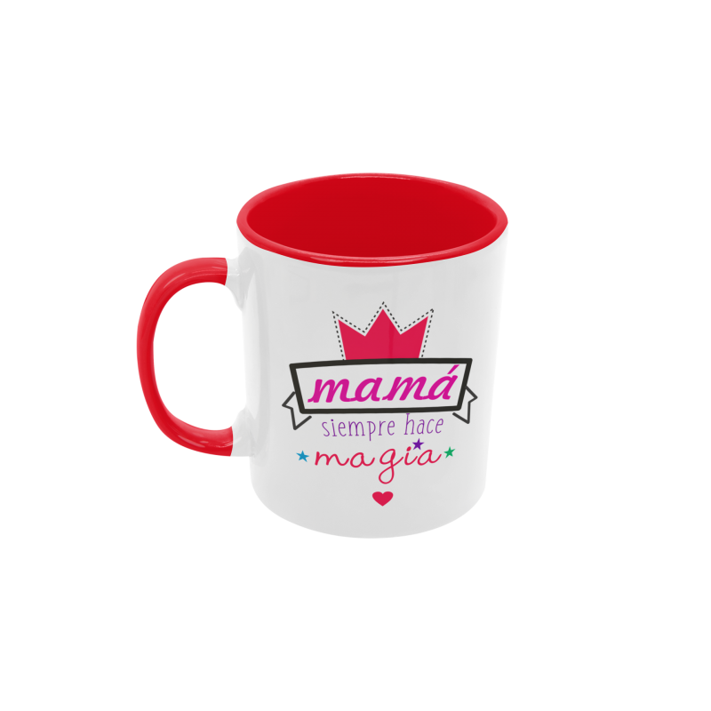 Taza Mamá siempre hace magia roja