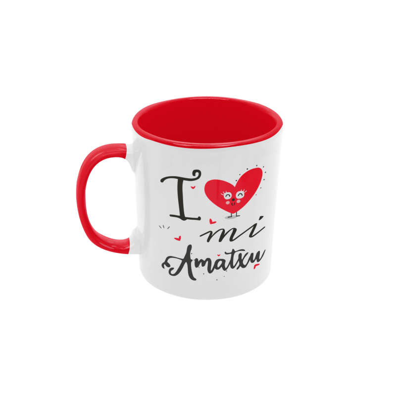 Taza I love mi amatxu roja