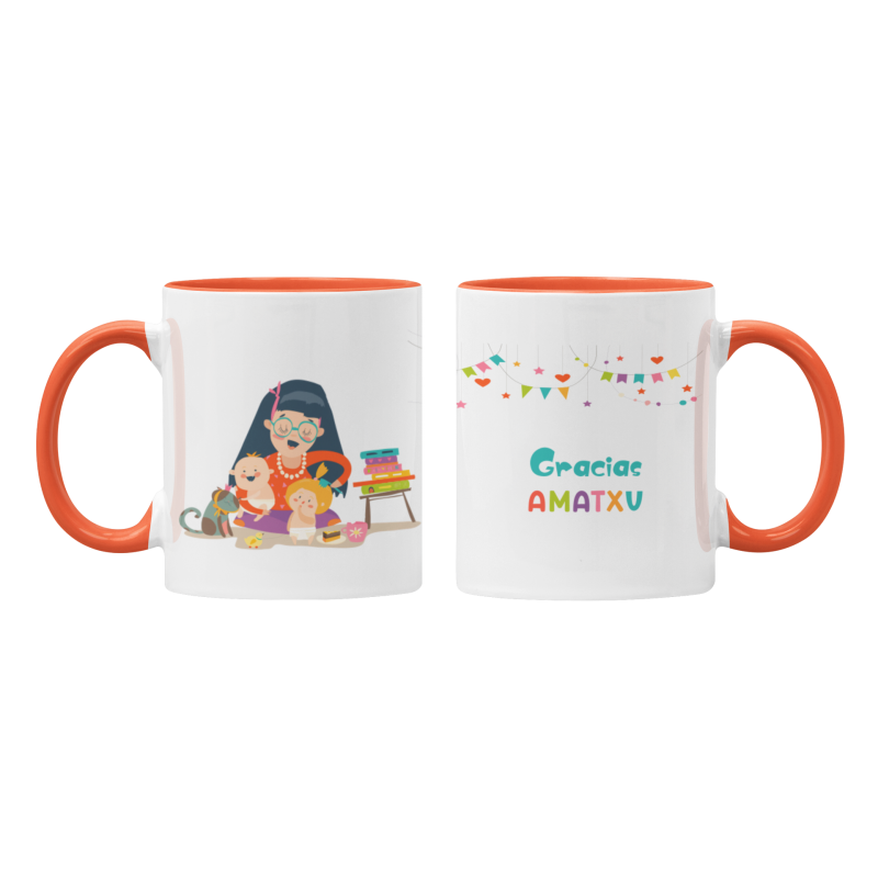 Tazas Gracias Amatxu naranja