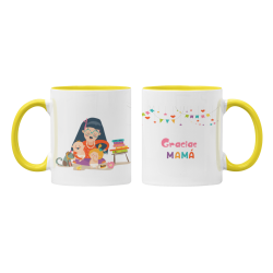 Taza Gracias mamá amarilla