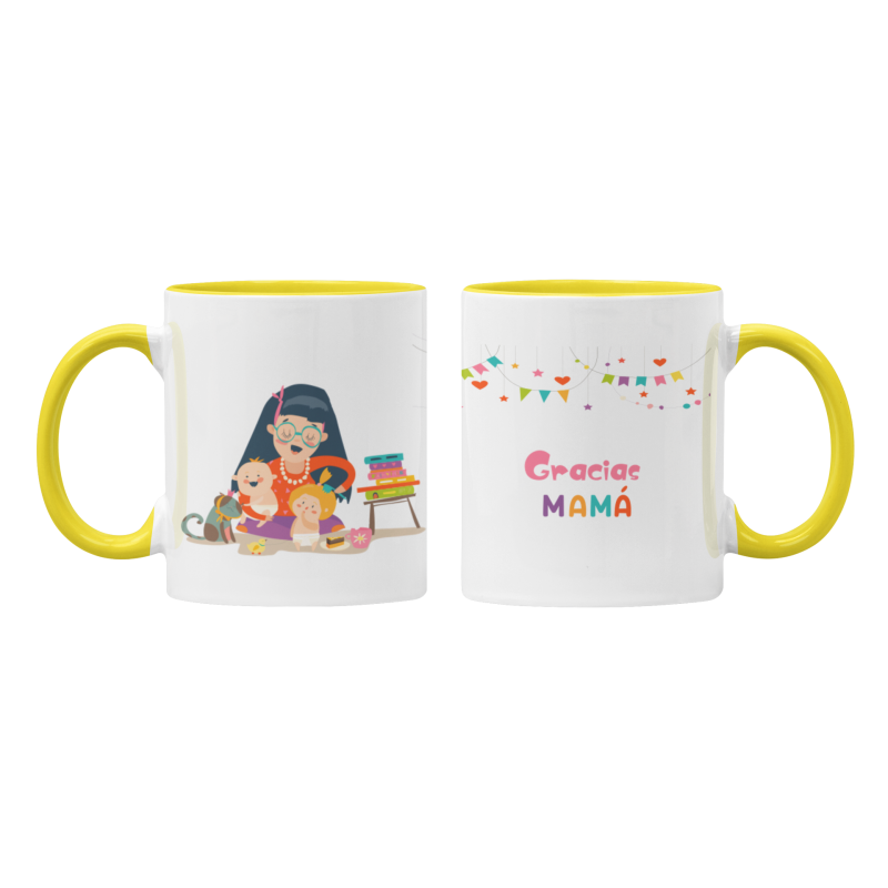 Taza Gracias mamá amarilla