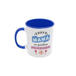 Taza Super mamá en prácticas azul