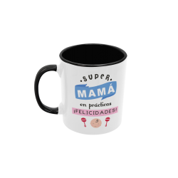 Taza Super mamá en prácticas negra