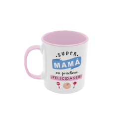 Taza Super mamá en prácticas rosa