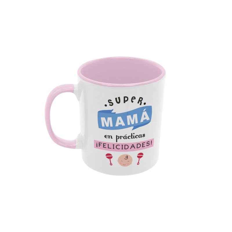 Taza Super mamá en prácticas rosa