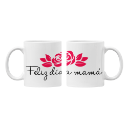 Taza Feliz día mamá blanca