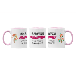 Taza Amatxu hay una sola FLORES rosa