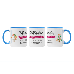 Taza Madre hay una sola FLORES azul