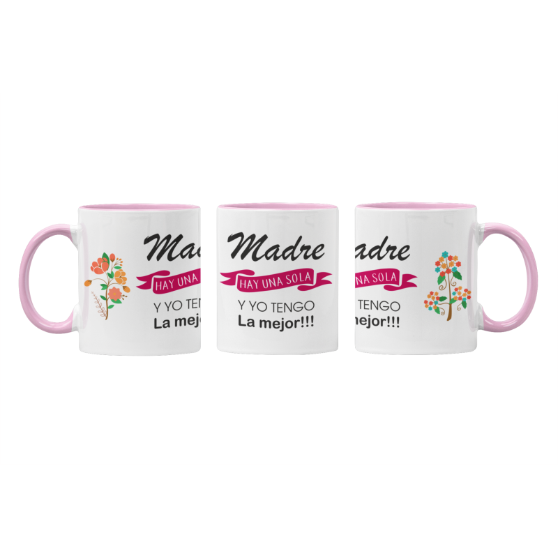 Taza Madre hay una sola FLORES rosa