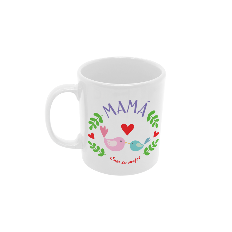 Taza Mamá eres la mejor blanca