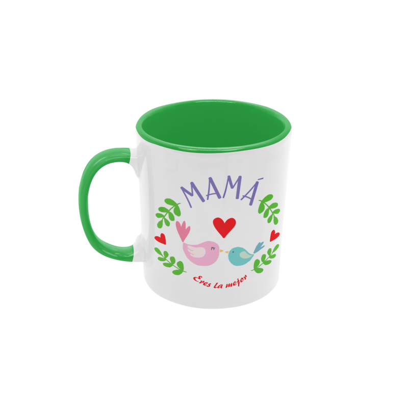 Taza Mamá eres la mejor verde