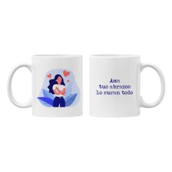 Taza Ama tus abrazos lo curan todo blanca