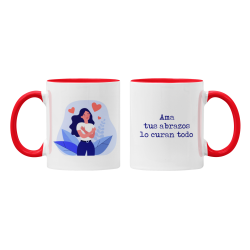 Taza Ama tus abrazos lo curan todo roja