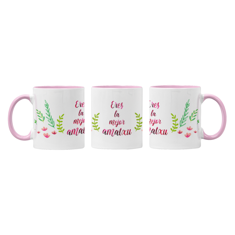 Taza Eres la mejor Amatxu rosa