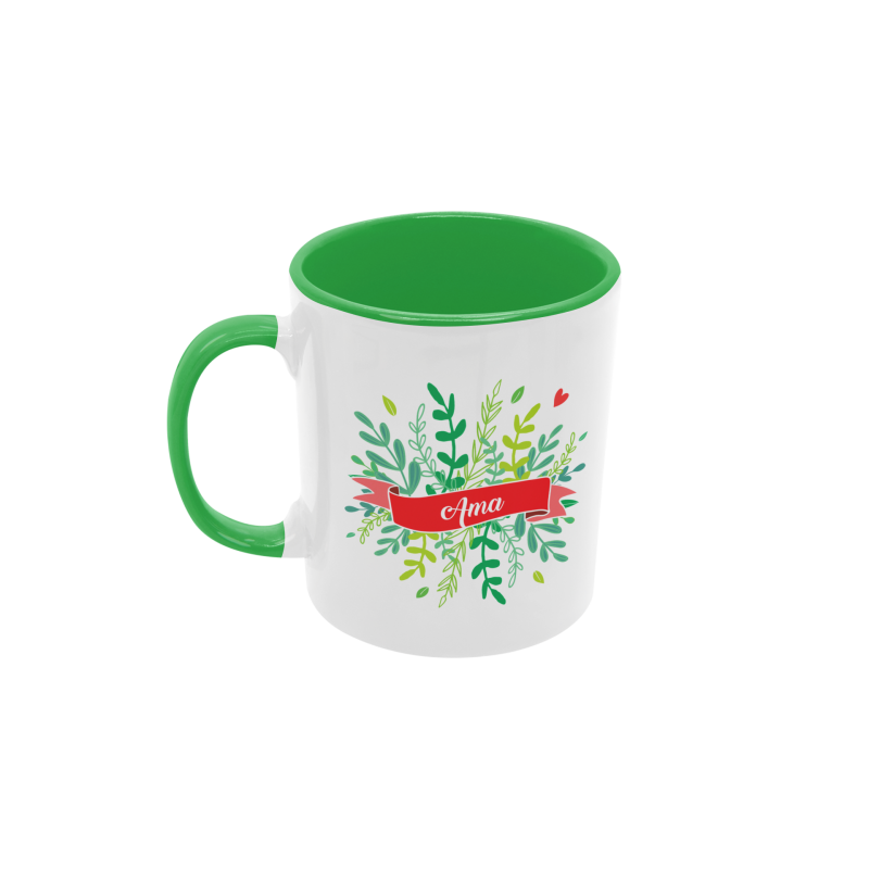 Taza Ama Hojitas verde