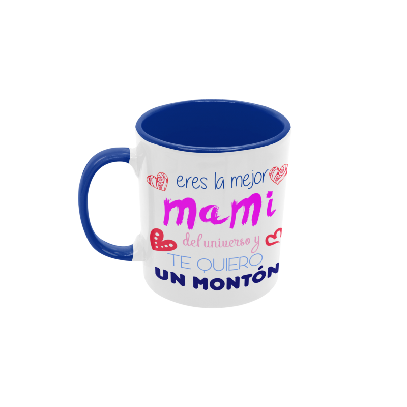 Taza Eres la mejor Mami del universo azul