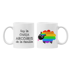 Taza Oveja Arcoiris blanca